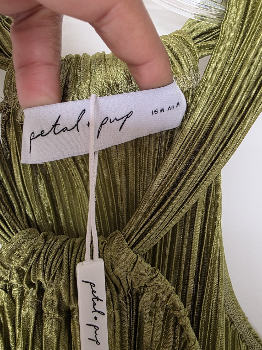 Petal & Pup Olive Halter Pleated Midi Dress - Picture 7 of 9